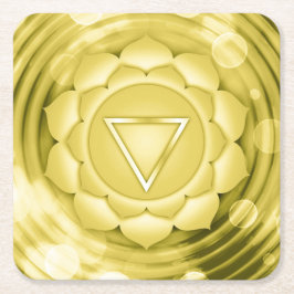 Elegant Guld Chakra Zen Yoga Andlig Meditation Underlägg Papper Kvadrat