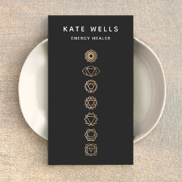 Elegant Guld Chakras Andlig Energy Healer Visitkort