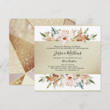 Elegant Guld Champagne Blommigt Quinceañera