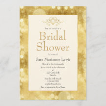 Elegant Guld Champagne Inbjudningskort för möhippa