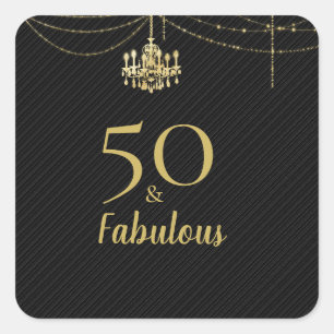 Elegant Guld Chandelier Black 50 & Fabulous Fyrkantigt Klistermärke