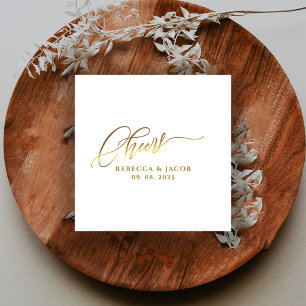 Elegant Guld Cheers Calligraphy-skript Pappersservett