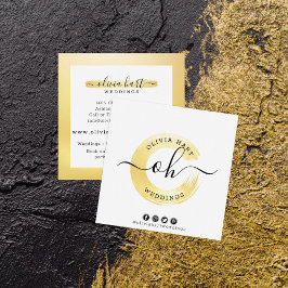 Elegant Guld Chic Paint Sväng Logo Anpassad Stylis Fyrkantigt Visitkort