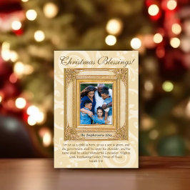 Elegant Guld Christian Bible Verse Photo Julkort