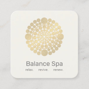 Elegant Guld Circle Motif Logotyp Fyrkantigt Visitkort