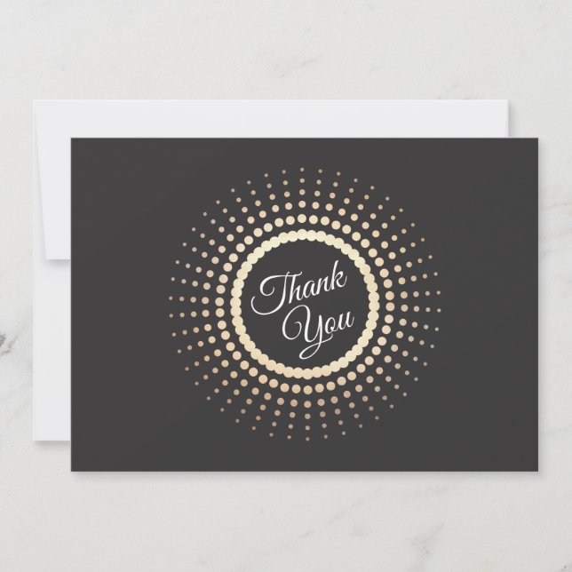Elegant Guld Circles Black Tack Kort (Framsida)