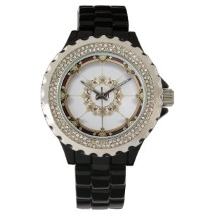 Elegant Guld Cirkulär Ram Armbandsur