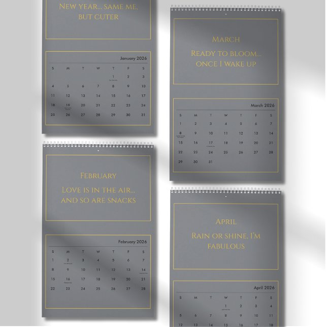 Elegant Guld Citat Kalender 2026 (Skapare uppladdad)