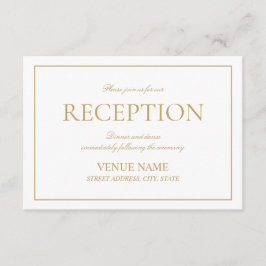 Elegant Guld Classic Script Reception Tilläggskort