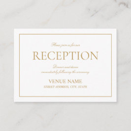 Elegant Guld Classic Script Reception Tilläggskort