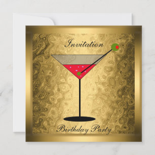 Elegant guld cocktailfest inbjudan