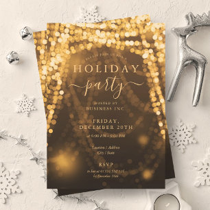 Elegant Guld Company Julfest String Ljus Inbjudningar