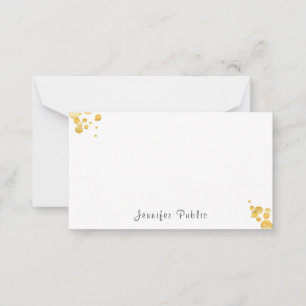 Elegant Guld Confetti handskriven monogrammat Anteckningskort