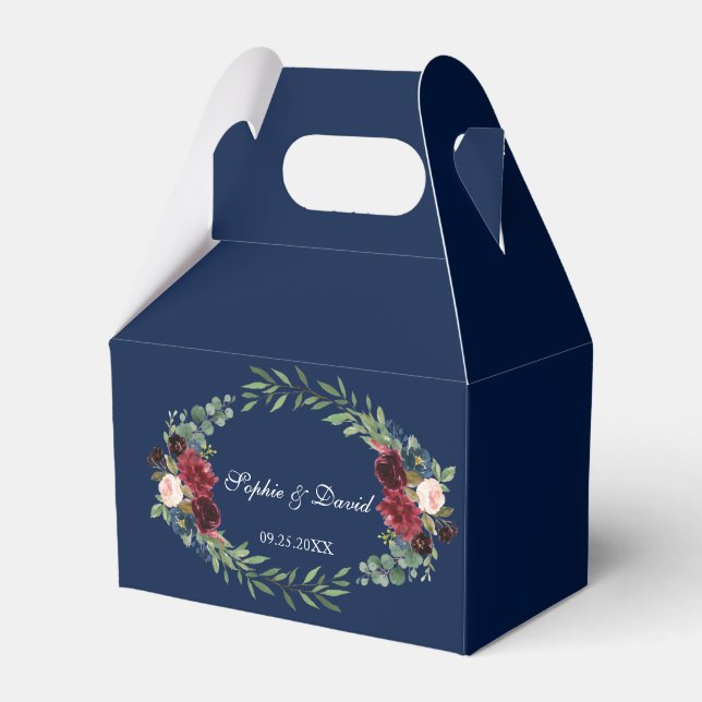 Elegant Guld Confetti Kärlek Burgundy Bröllop Presentaskar (Framsidan Sidan)