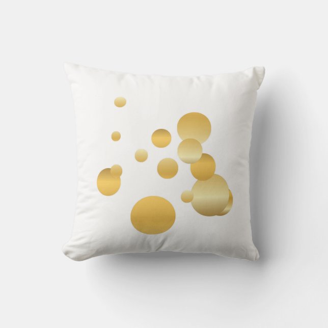 Elegant Guld Confetti Modern design Vita Färg Kudde (Framsida)
