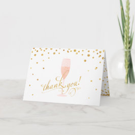 Elegant Guld Confetti och Champagne Tack Kort
