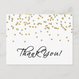 Elegant Guld Confetti Polka dots Foto Tack! Vykort