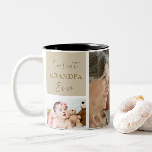 Elegant Guld Coolest Grandthers Aldrig Photo Två-Tonad Mugg (Med munk)