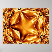 Elegant Guld Copper-Chicen för julstjärnor Poster