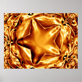 Elegant Guld Copper-Chicen för julstjärnor Poster