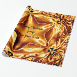 Elegant Guld Copper-Chicen Julstjärnan Shiny Presentpapper