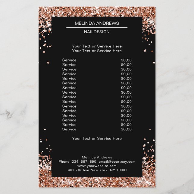 Elegant Guld Copper på båda sidor Flyer (Baksidan)