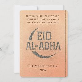 Elegant Guld Crescent Eid Al-Adha-gratulationskort Julkort