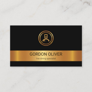 Elegant Guld Cutlery Culinary Chef Food Visitkort