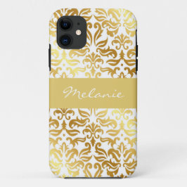 Elegant Guld Damask Monogram iphone case