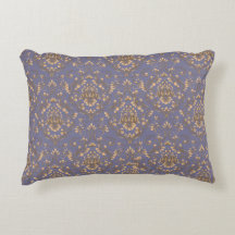 Elegant guld-damask på blå periwinkle