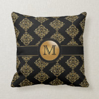 Elegant guld- damastast Monogram för mönster |