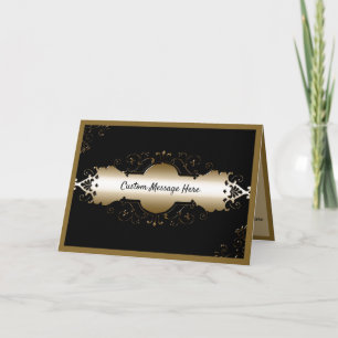 Elegant guld dekorativ banner kort