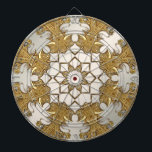 Elegant Guld Dekorativ Blommigt Dartboard Darttavla<br><div class="desc">Den vackra Eleganten Guld Dekorative Blommigt Dartboard</div>