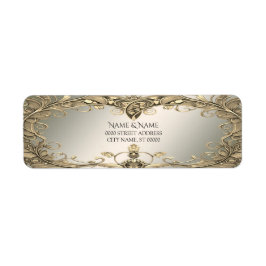 Elegant Guld dekorativ returadressetikett Returadress Etikett