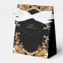 Elegant guld dekorativa blommor favor-box