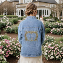Elegant Guld dekorerar Bride Denim Jacka