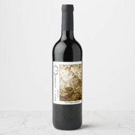 Elegant Guld Design Bröllop Vin-etikett Vinflaska Etikett