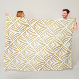 Elegant guld- design för diamanthandflatanart déco fleecefilt