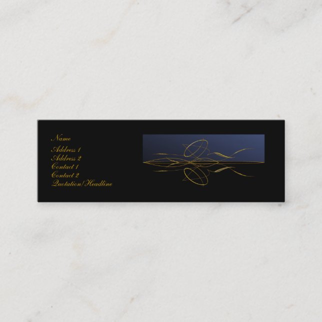Elegant guld- design mini visitkort (Framsida)