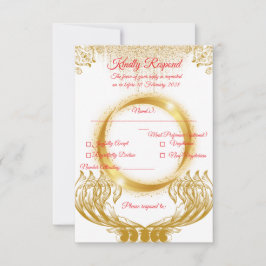 Elegant Guld Design RSVP-kort på Vitt OSA Kort