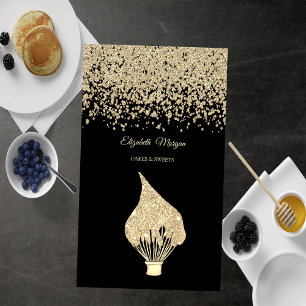 Elegant guld diamanter glitter visp svart visitkort
