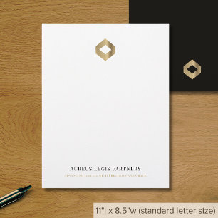 Elegant Guld Diamond Logotyp Brevhuvud