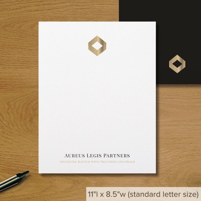 Elegant Guld Diamond Logotyp Brevhuvud (Skapare uppladdad)