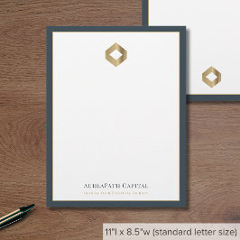 Elegant Guld Diamond Logotyp Brevhuvud