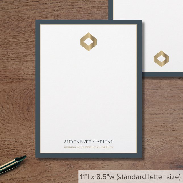 Elegant Guld Diamond Logotyp Brevhuvud (Skapare uppladdad)