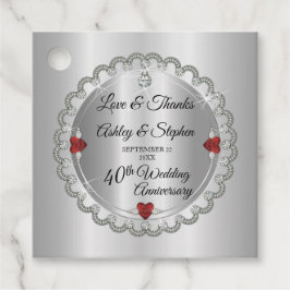 Elegant Guld Diamonds 40:e Bröllop-årsdagen Gåvor Etiketter
