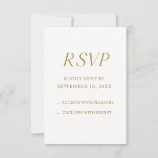 Elegant Guld Digital RSVP-kort | Minimalistisk Brö OSA Kort