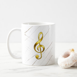 Elegant Guld Diskantnyckel Hemkonst Kaffemugg