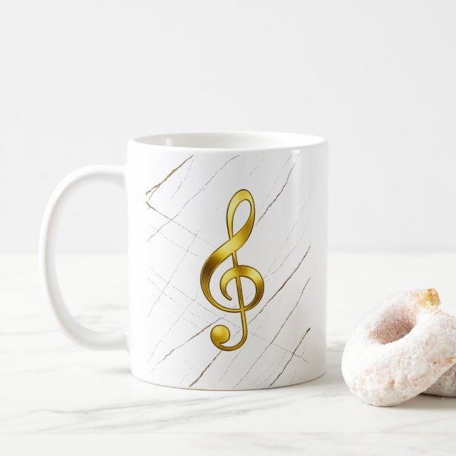 Elegant Guld Diskantnyckel Hemkonst Kaffemugg (Med munk)