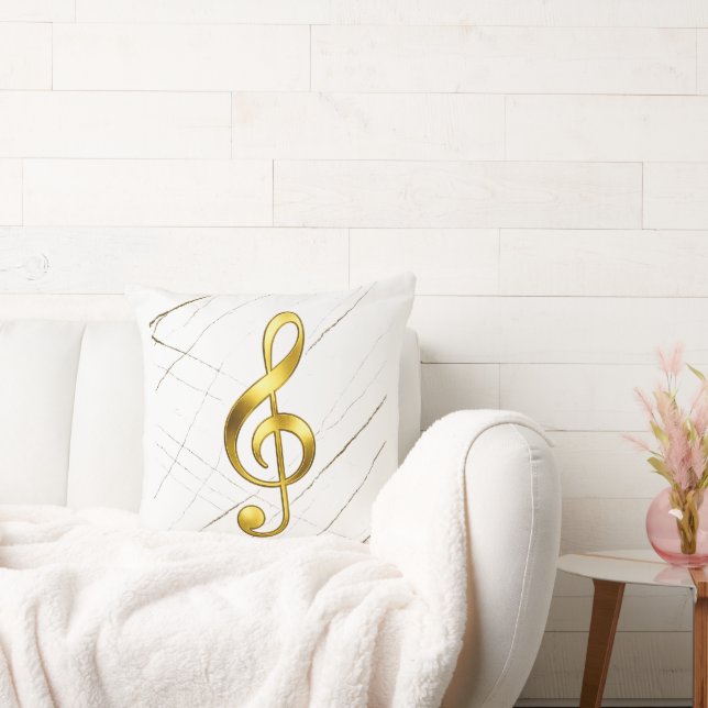 Elegant Guld Diskantnyckel Hemkonst Kudde (Soffa)